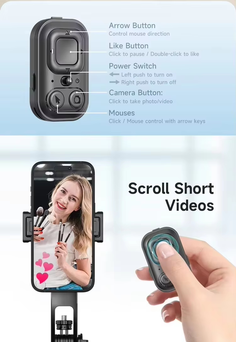 C17 AI Smart Tracking Tripod 64in 1.63M Gimbal Selfie Stick 360° Adjustable detail 05