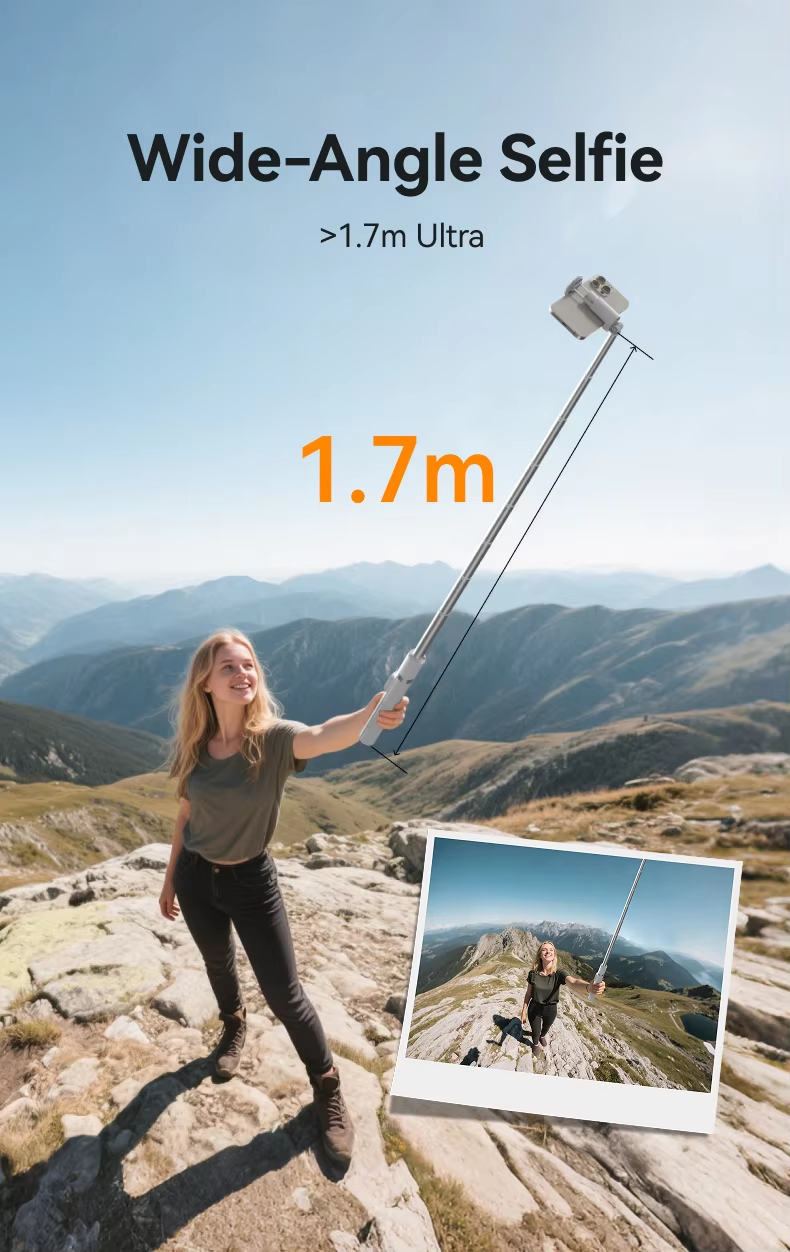 LS-504 1.7m Tripod Selfie Stick – Extendable Bluetooth Remote for Photography & Vlogging detail 05