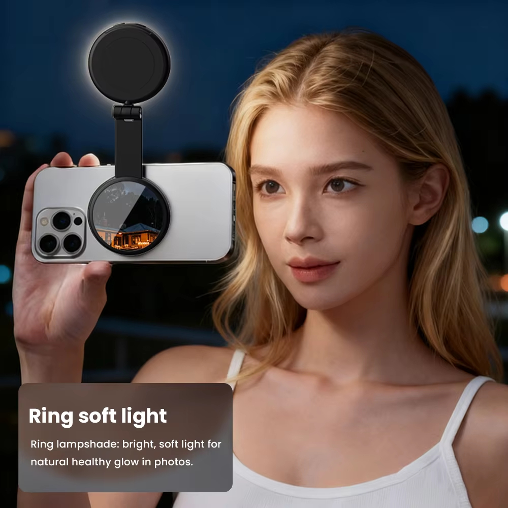 CL-203 Magnetic Selfie Light Phone Holder with Mirror – Foldable LED Filling Ring Light detail 06