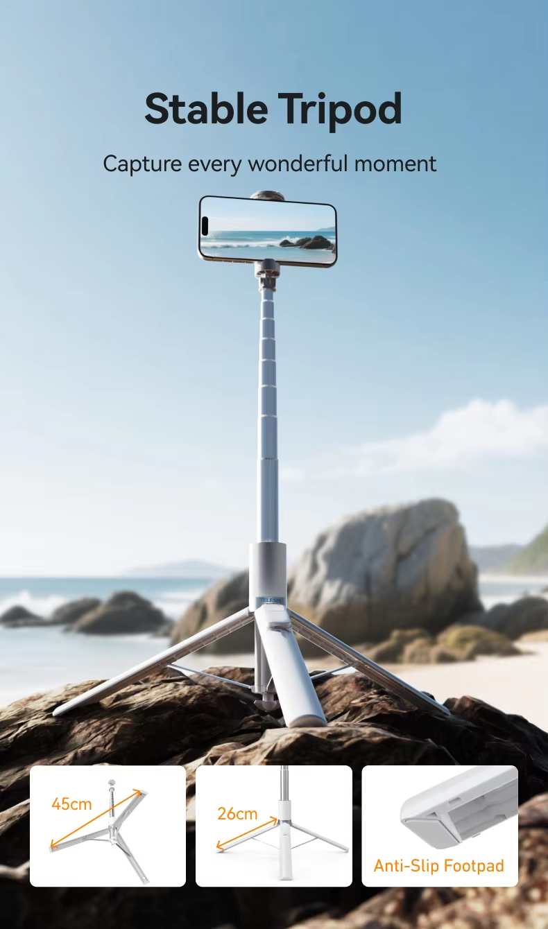 LS-504 1.7m Tripod Selfie Stick – Extendable Bluetooth Remote for Photography & Vlogging detail 09