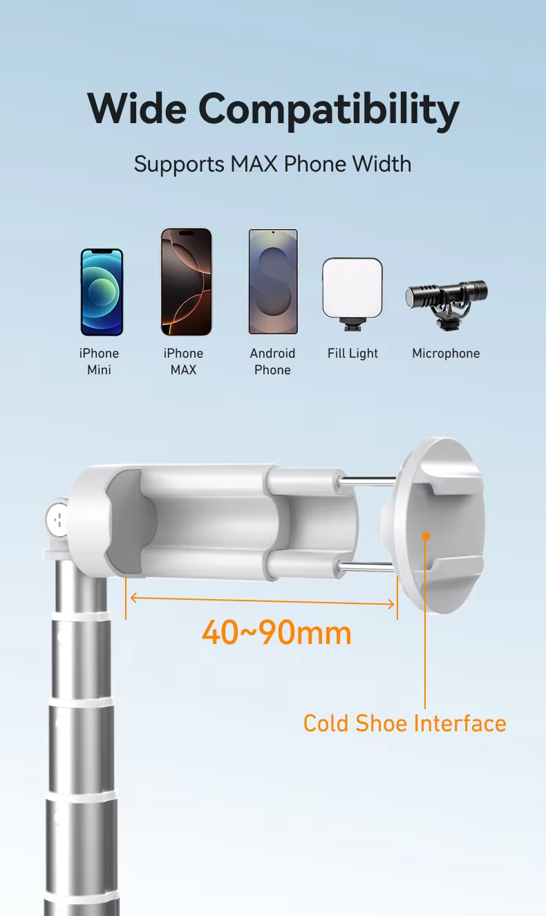 LS-504 1.7m Tripod Selfie Stick – Extendable Bluetooth Remote for Photography & Vlogging detail 11