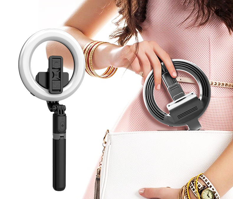 LS-501 Live-Streaming Selfie Stick – Fill Light + 1200mAh Battery for Mobile Broadcasting camera stuff (7)