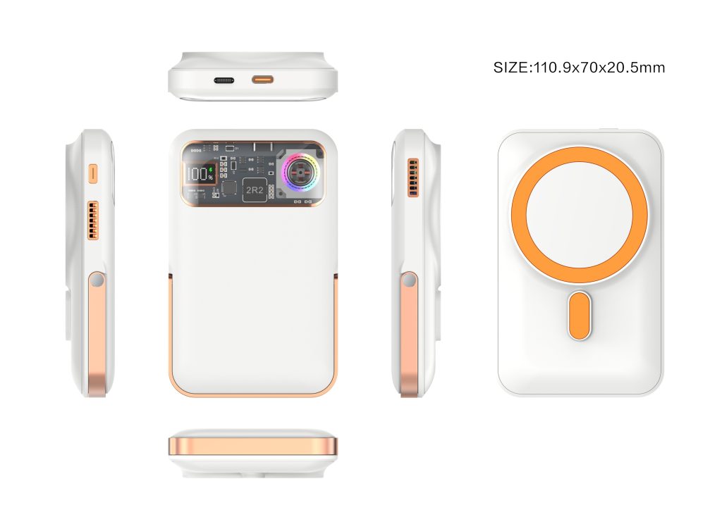 F2 Semi-Solid State Battery Power Bank with RGB Light (White) solid state power bank 1 (1)