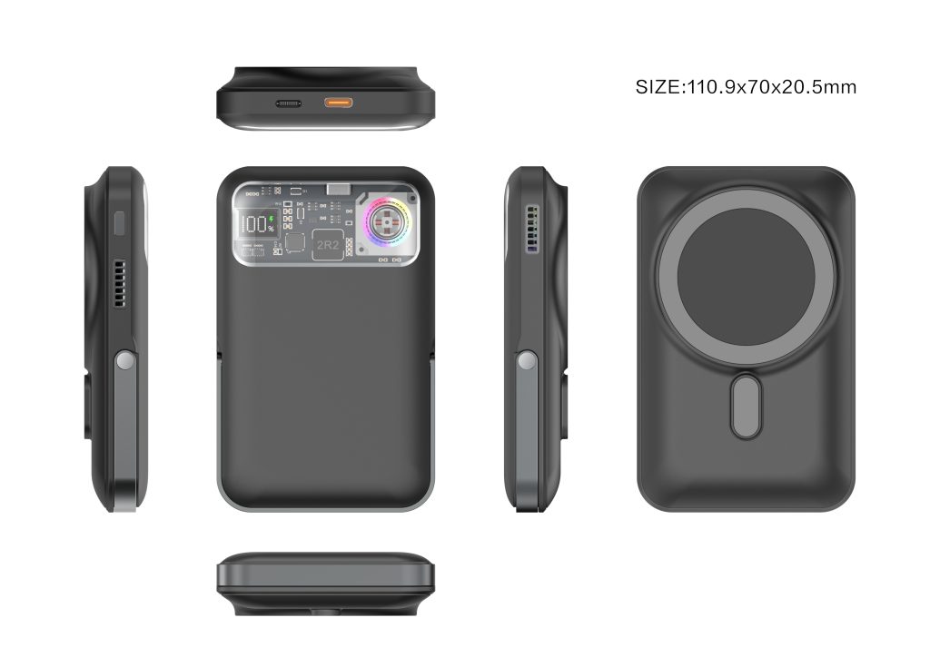 F2 Semi-Solid State Battery Power Bank with RGB Light (Black) solid state power bank 1 (2)